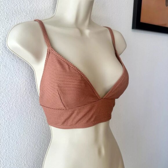 Roxy NWT XL Bikini Top Coconut Crew Tank Swim Top Pink Neutral Shimmer‎ - Picture 5 of 10